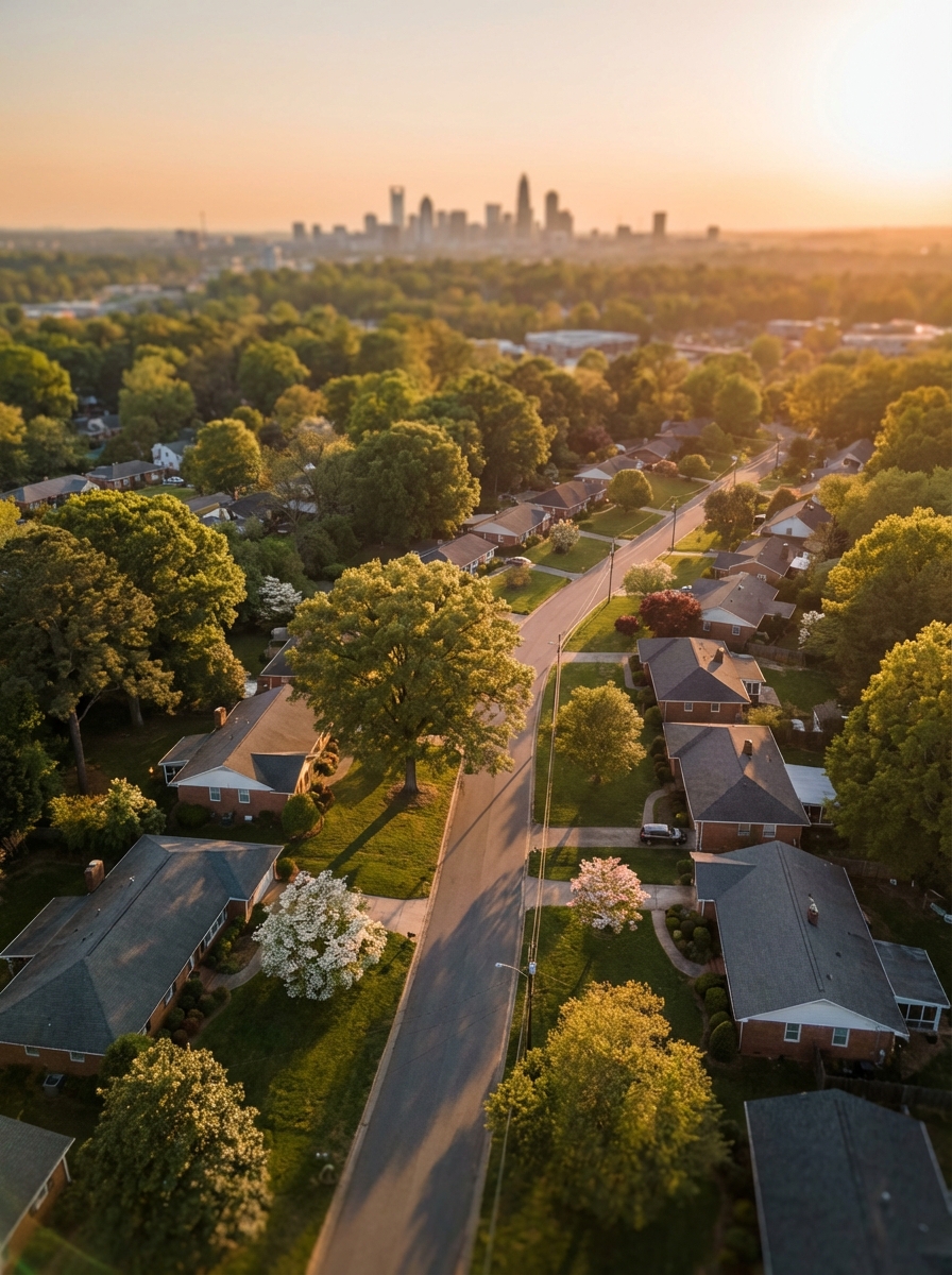 Brick ranch home in Charlotte's inner-ring neighborhoods — typical cash sale property