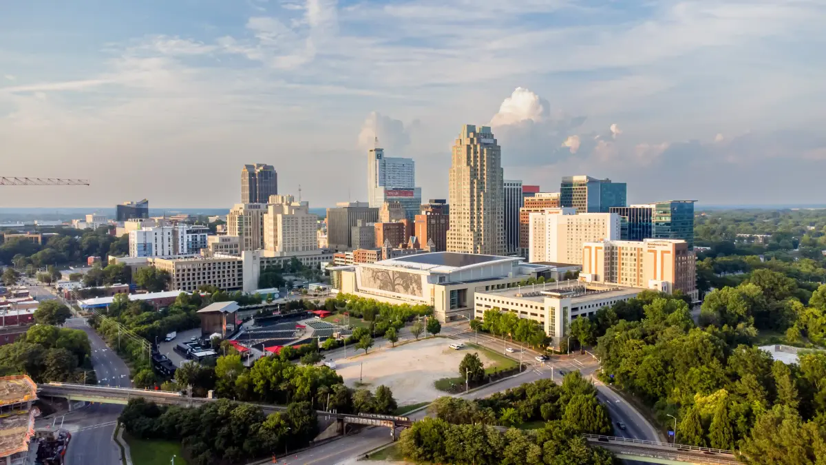 Raleigh, North Carolina skyline — Cinch Home Buyers service area in Wake County